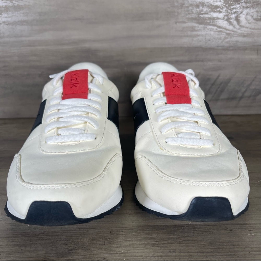 Kizik‎ Milan Hands Free Unisex M9/W10.5 Optic White Leather Athletic Shoes - Picture 8 of 10